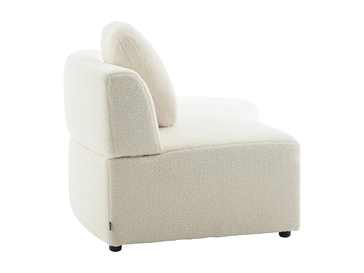 Divano organico a forma di virgola in bouclé, 2–3 posti, crema