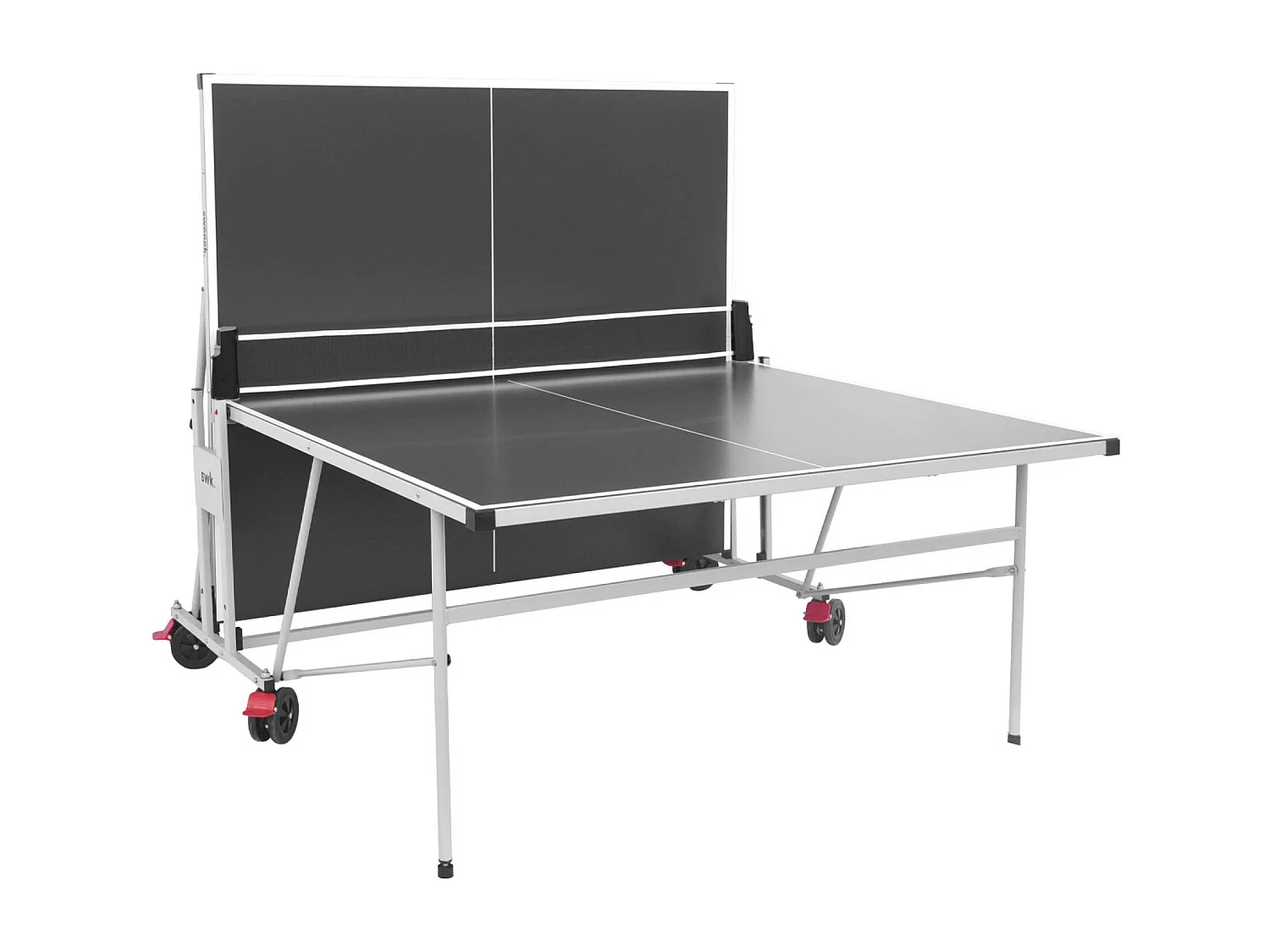 Table de ping pong OUTDOOR gris - table pliable avec 4 raquettes et 6 balles