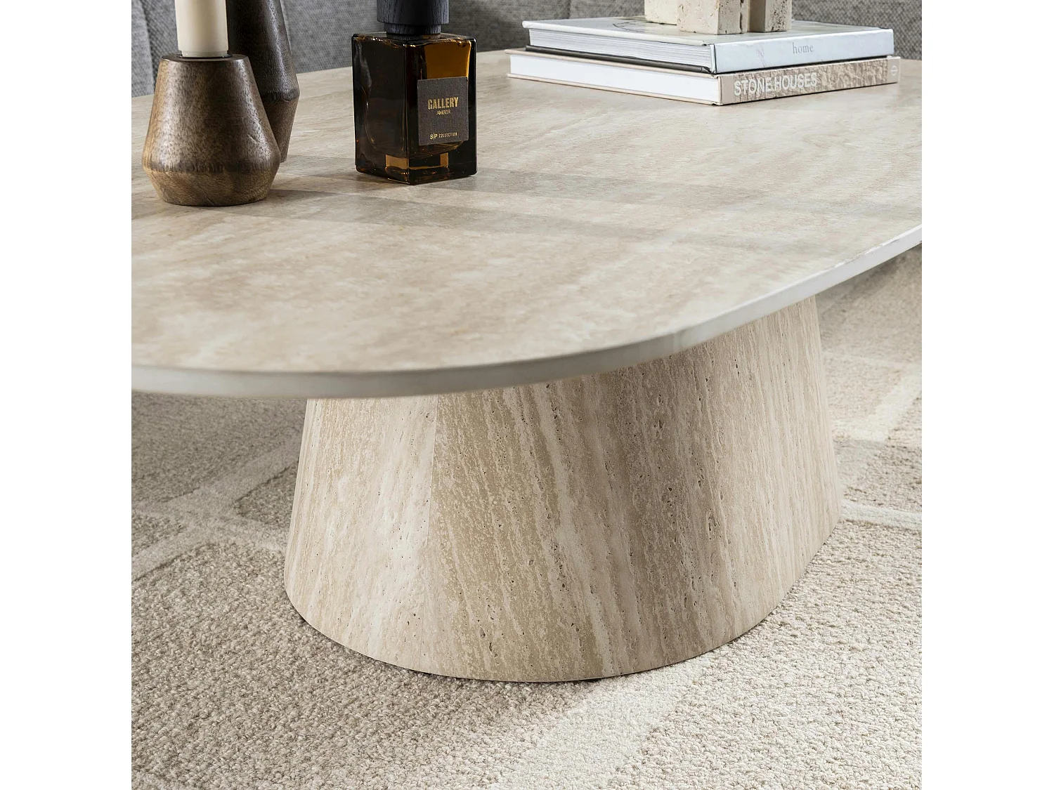 Table basse céramique effet travertin ASCOLI