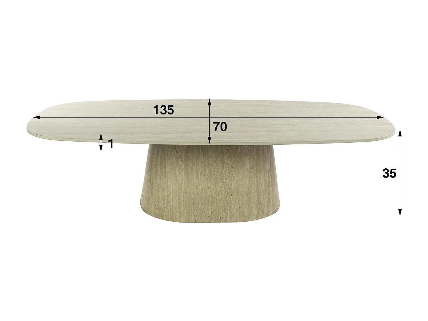 Table basse céramique effet travertin ASCOLI