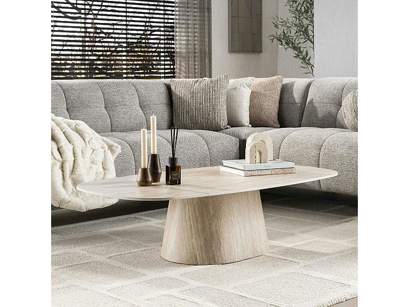 Table basse céramique effet travertin ASCOLI