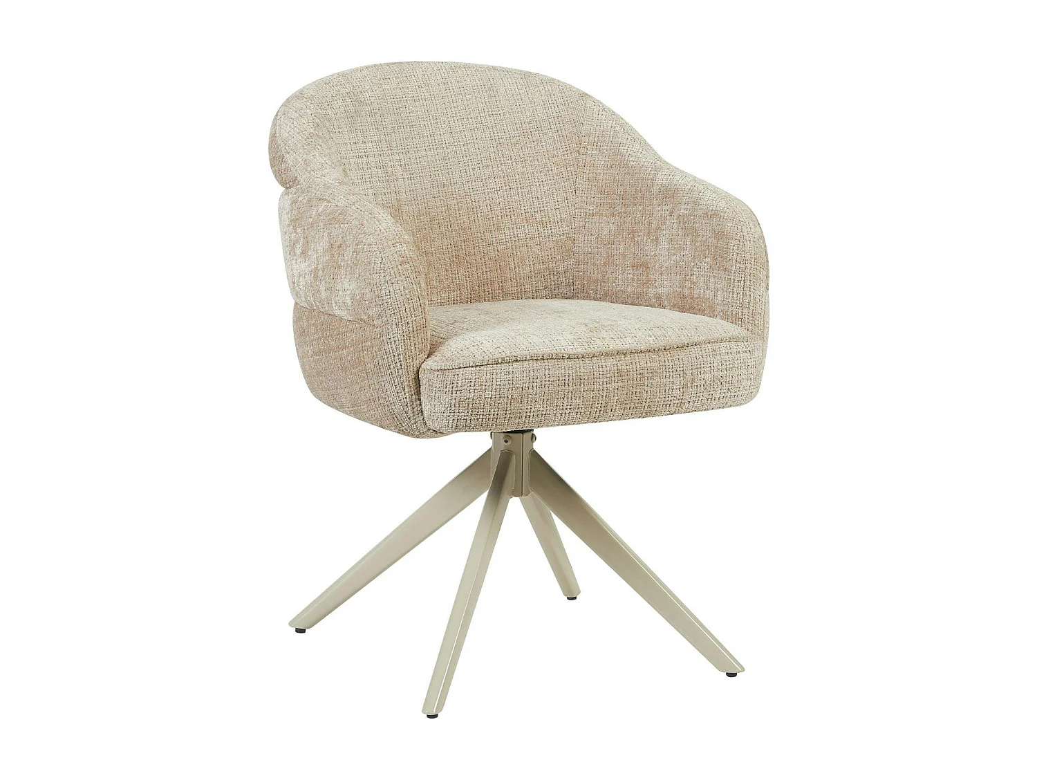 Chaise pivotante beige à dossier structuré (lot de 2) CORTINA