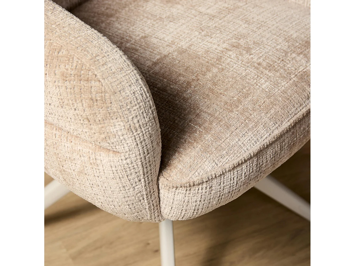 Chaise pivotante beige à dossier structuré (lot de 2) CORTINA