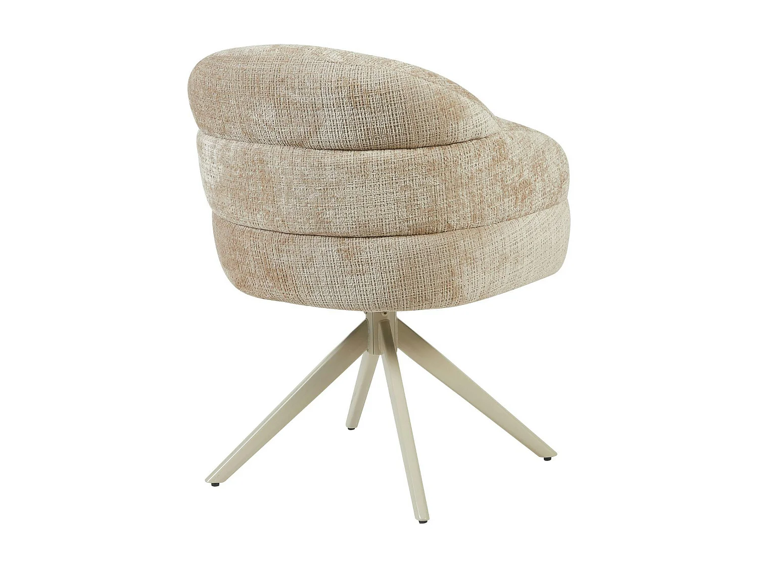 Chaise pivotante beige à dossier structuré (lot de 2) CORTINA