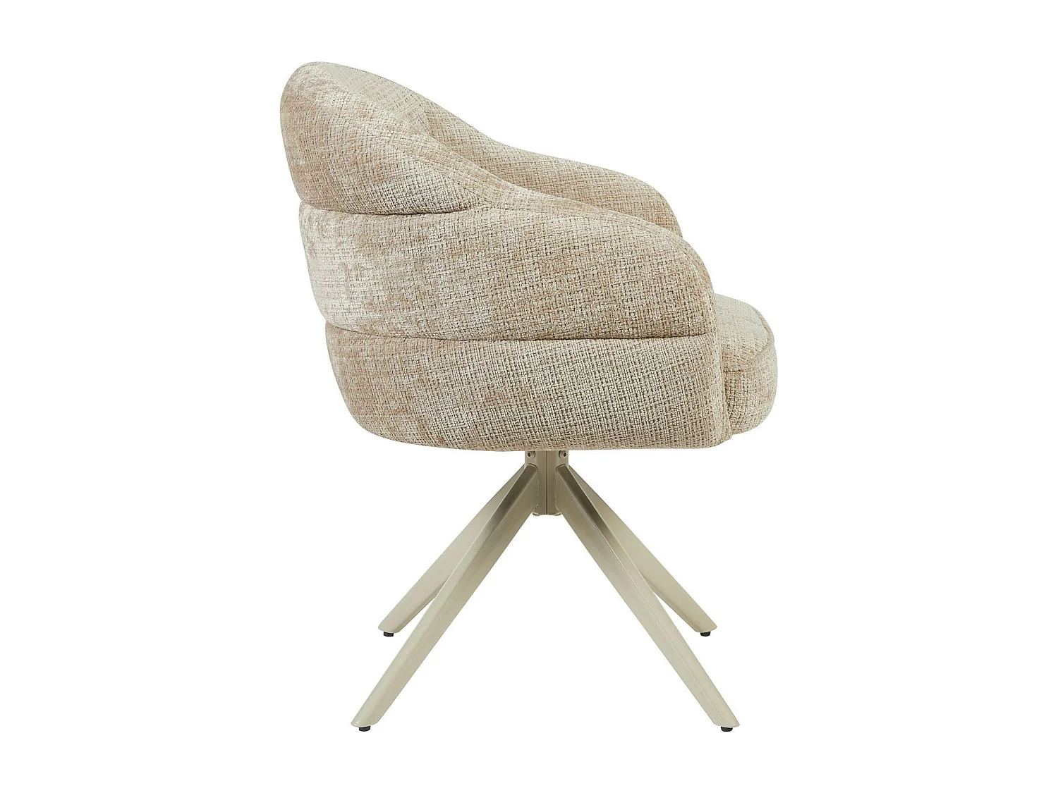 Chaise pivotante beige à dossier structuré (lot de 2) CORTINA