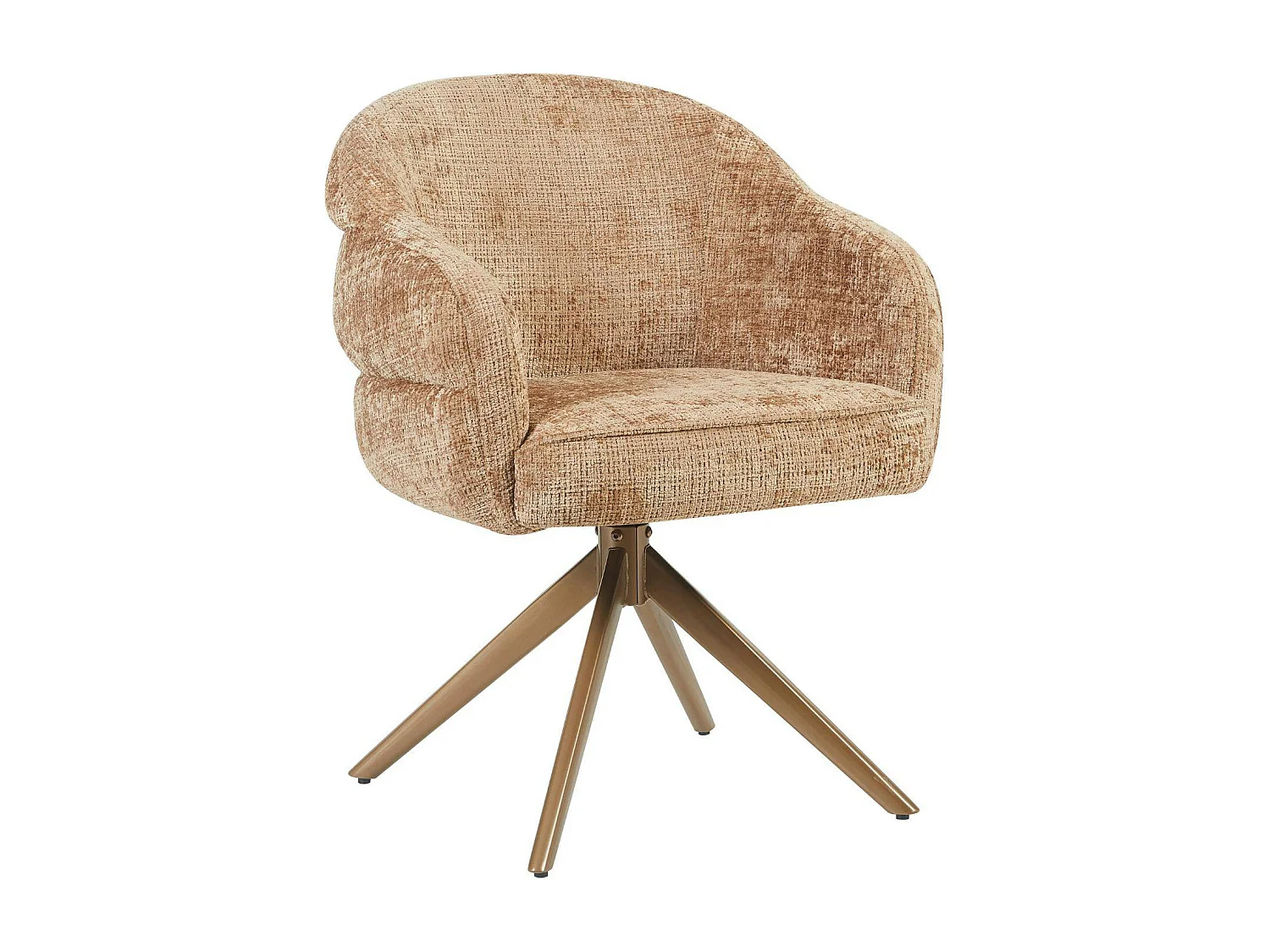 Chaise pivotante cannelle à dossier structuré (lot de 2) CORTINA