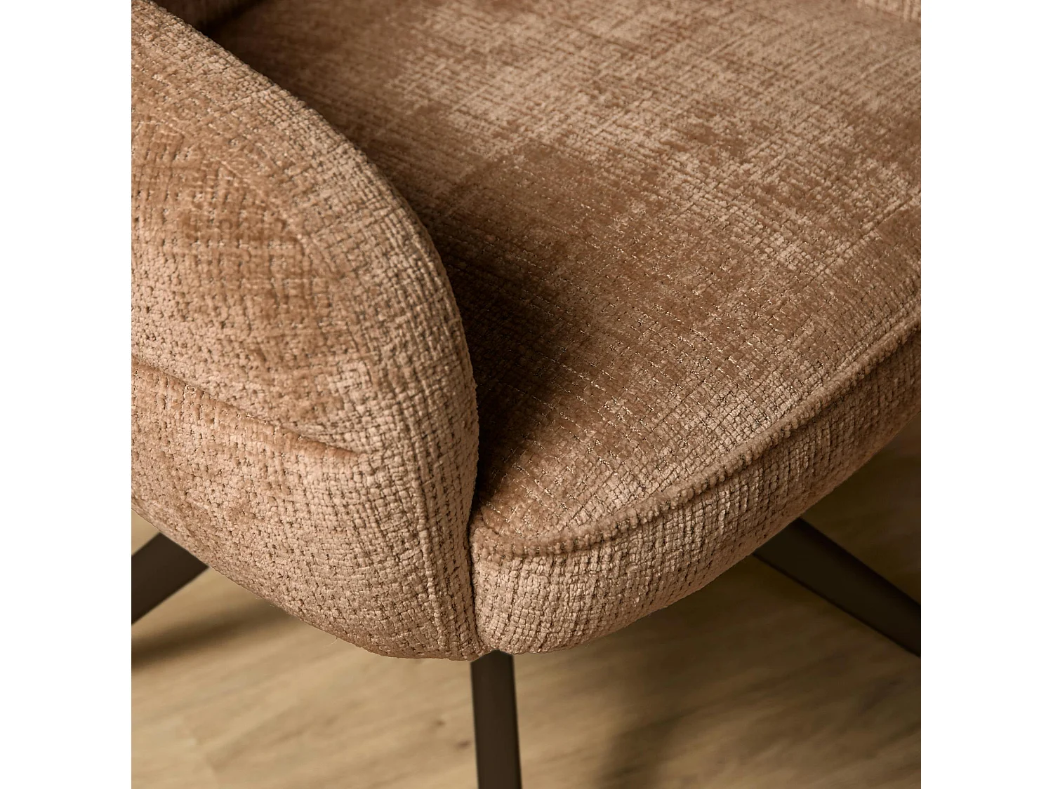 Chaise pivotante cannelle à dossier structuré (lot de 2) CORTINA