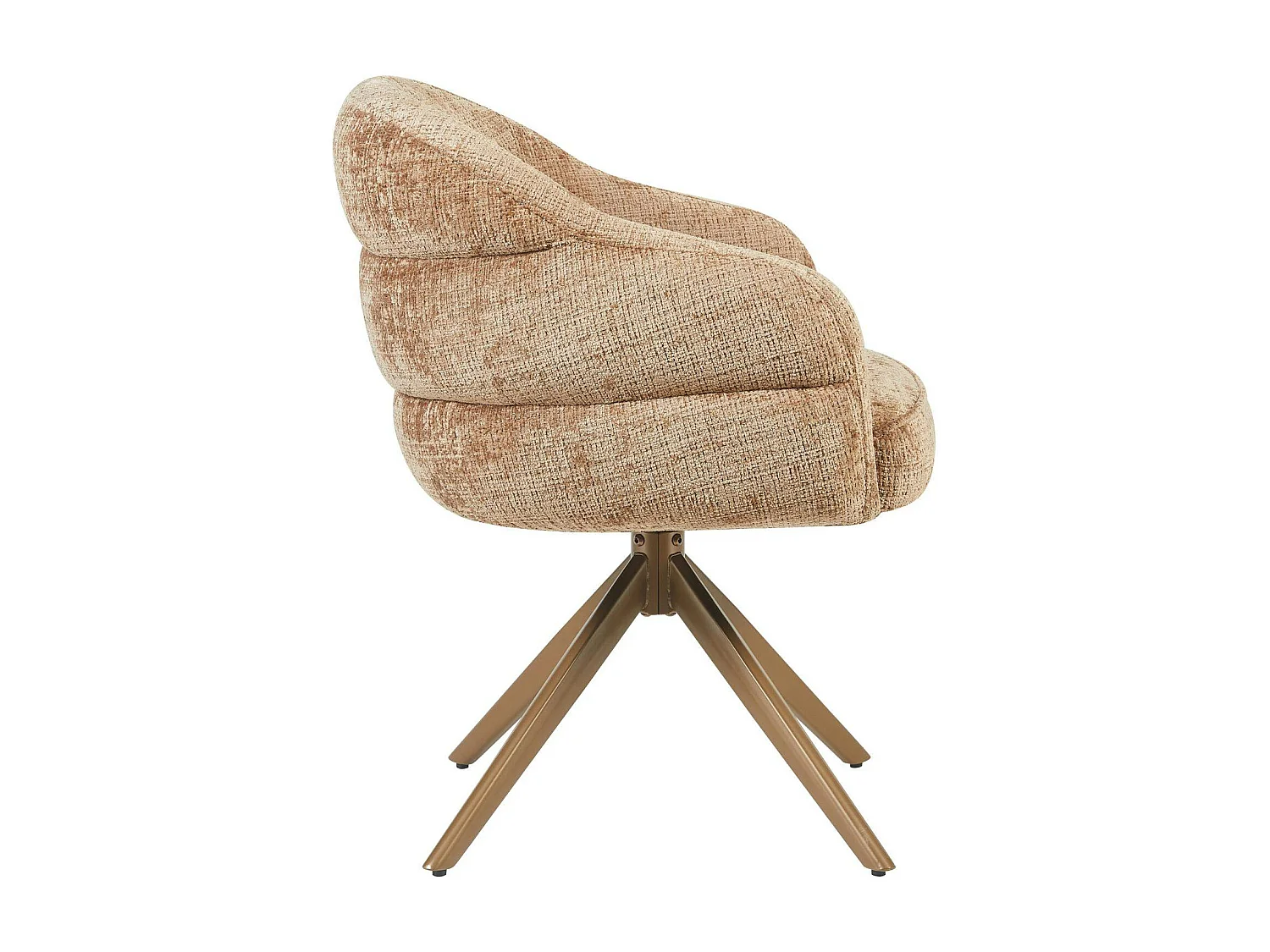 Chaise pivotante cannelle à dossier structuré (lot de 2) CORTINA