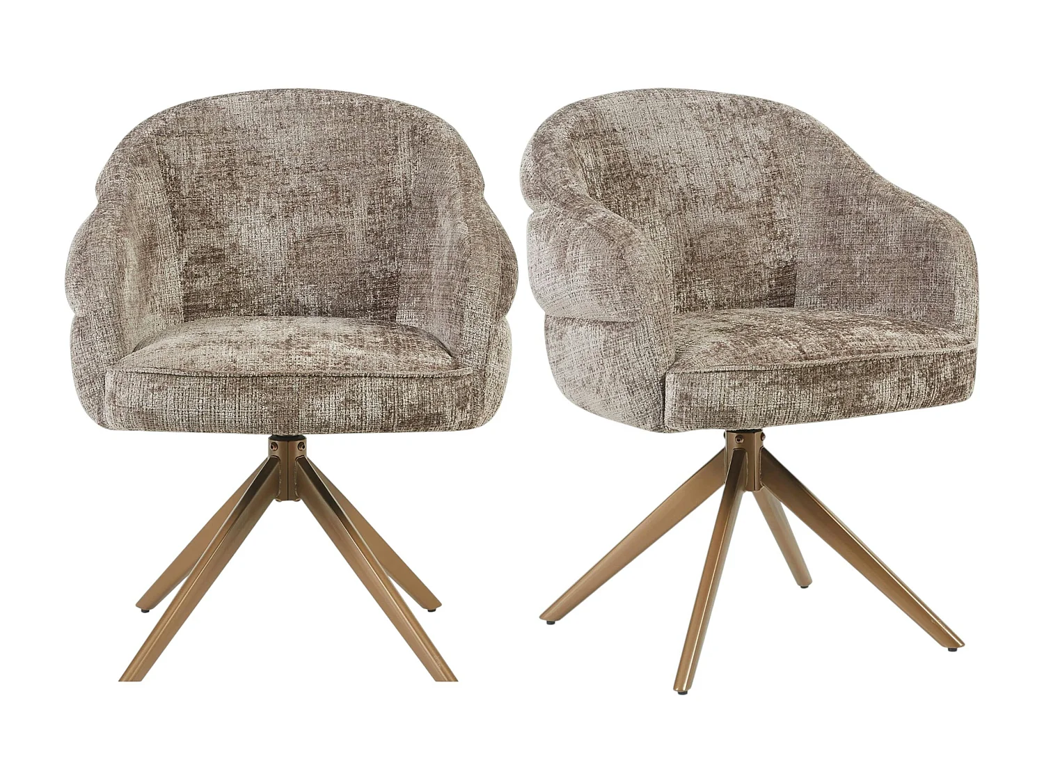 Chaise pivotante marron à dossier structuré (lot de 2) CORTINA