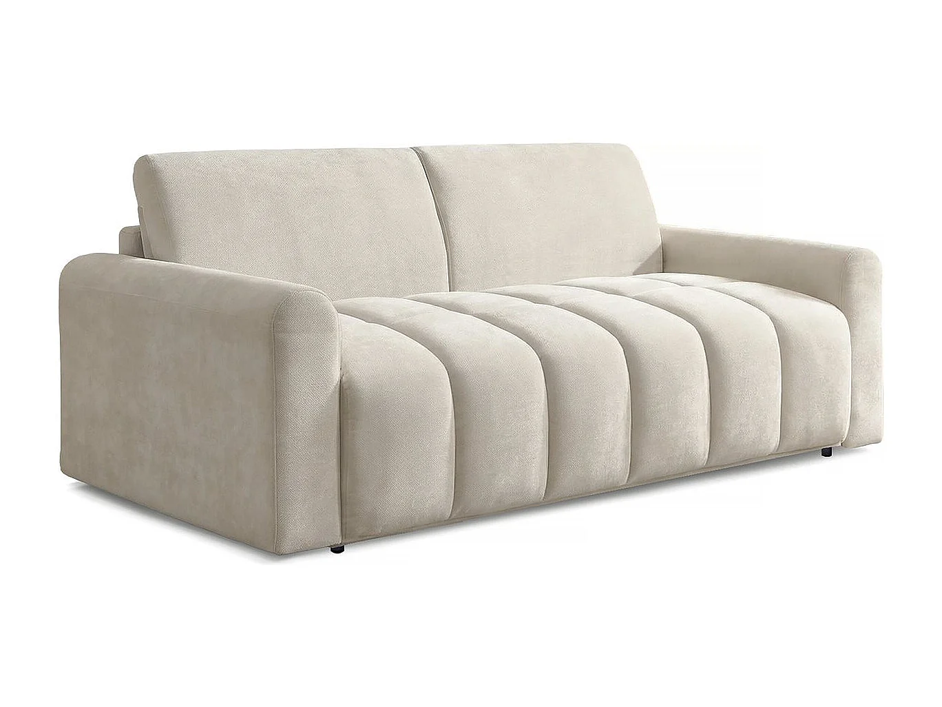 Sofá cama exprés "Isadora" - Colchón 18 cm - Somier 140 cm - 3 plazas - Beige