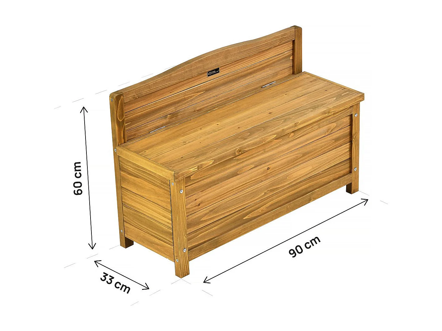 Panchina da giardino in legno "Ben" - 90 x 33 x 60 cm - Marrone