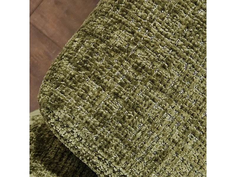 Canapé convertible L. 230 cm en tissu doux vert avec coffre - FIRA