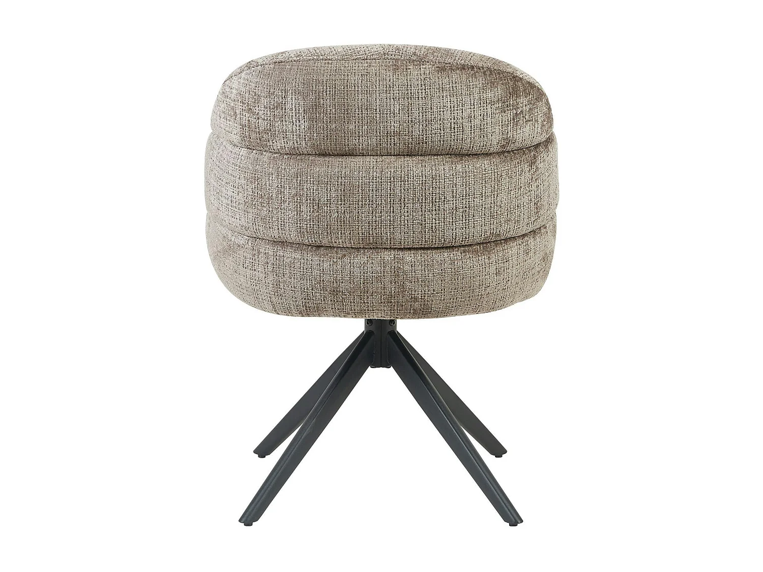 Chaise pivotante tissu marron chenille pied noir (x2) CORTINA