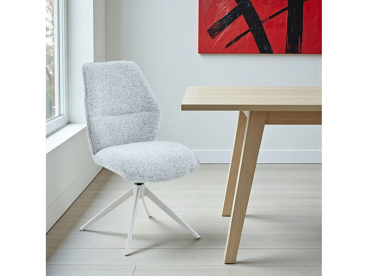 Chaise gris clair chiné pivotante (lot de 2) CORTINA