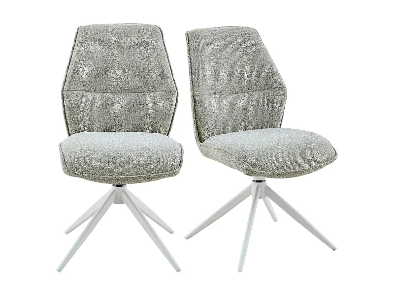 Chaise beige chiné pivotante (lot de 2) CORTINA