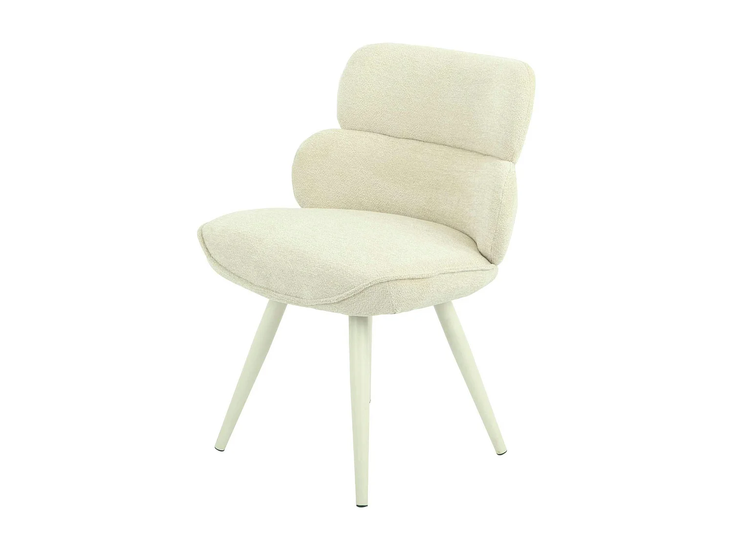 Chaise tissu beige à dossier structuré (lot de 2) CORTINA