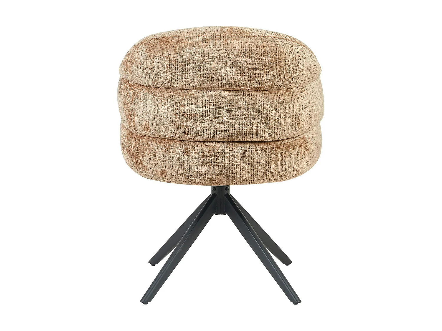 Chaise pivotante tissu cannelle chenille pied noir (x2) CORTINA