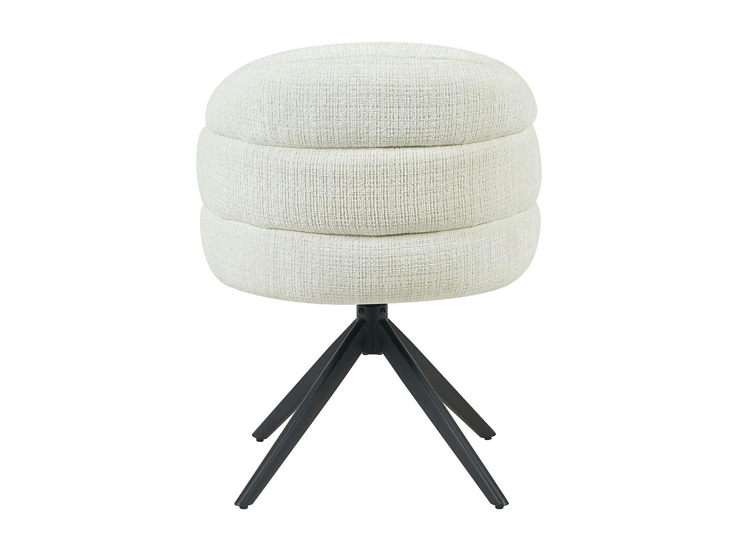 Chaise pivotante tissu blanc chenille pied noir (x2) CORTINA