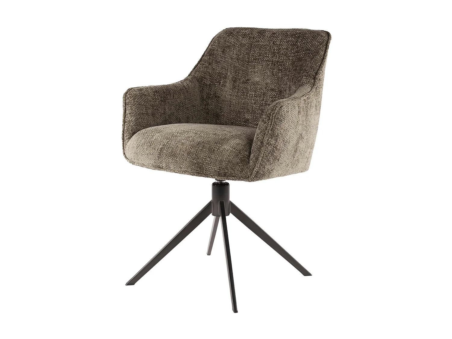 Chaise pivotante grand confort en velours texturé taupe (lot de 2) MELBOURNE