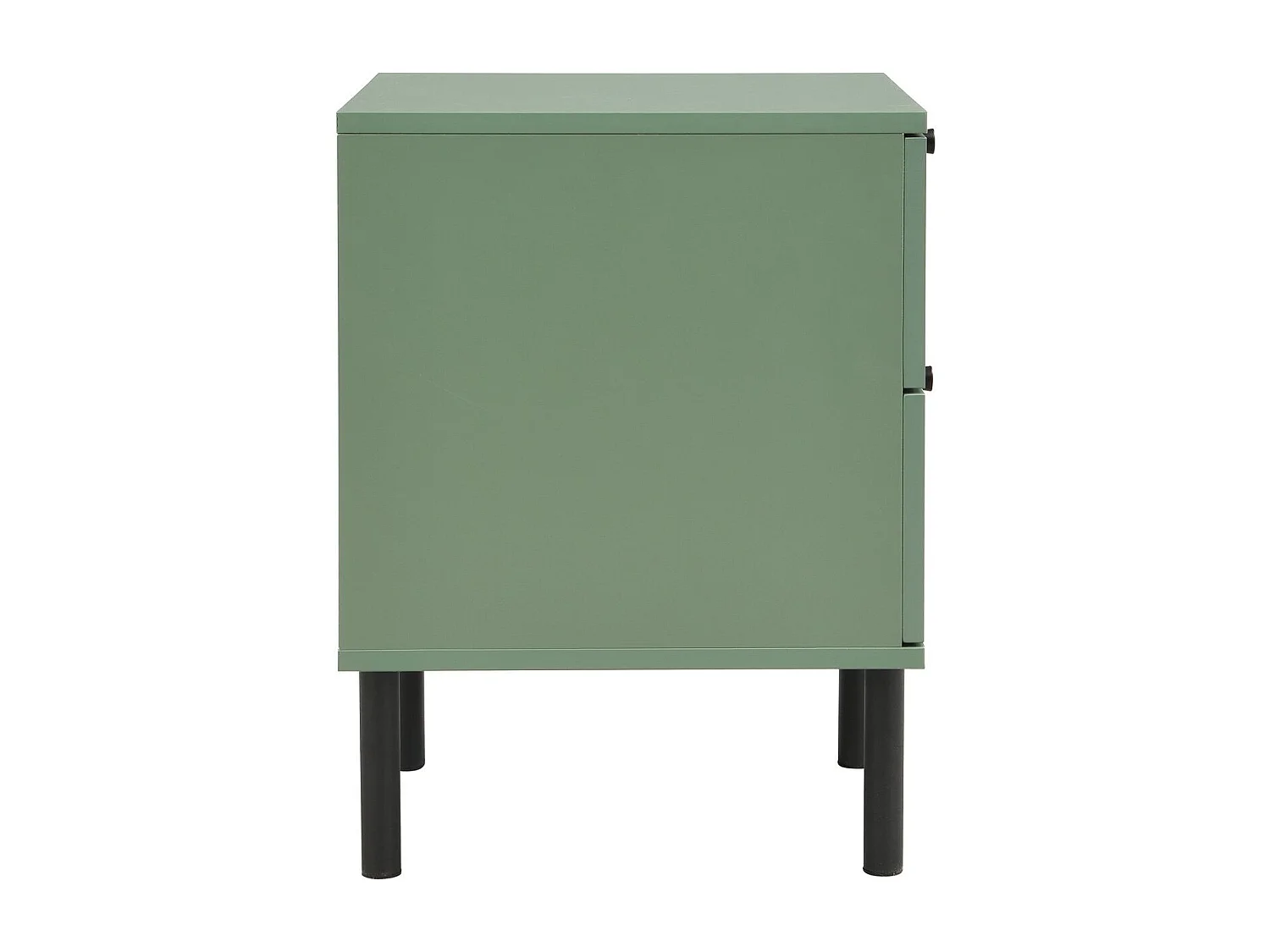 Table de chevet 2 tiroirs vert et cannage 40 cm - Luma