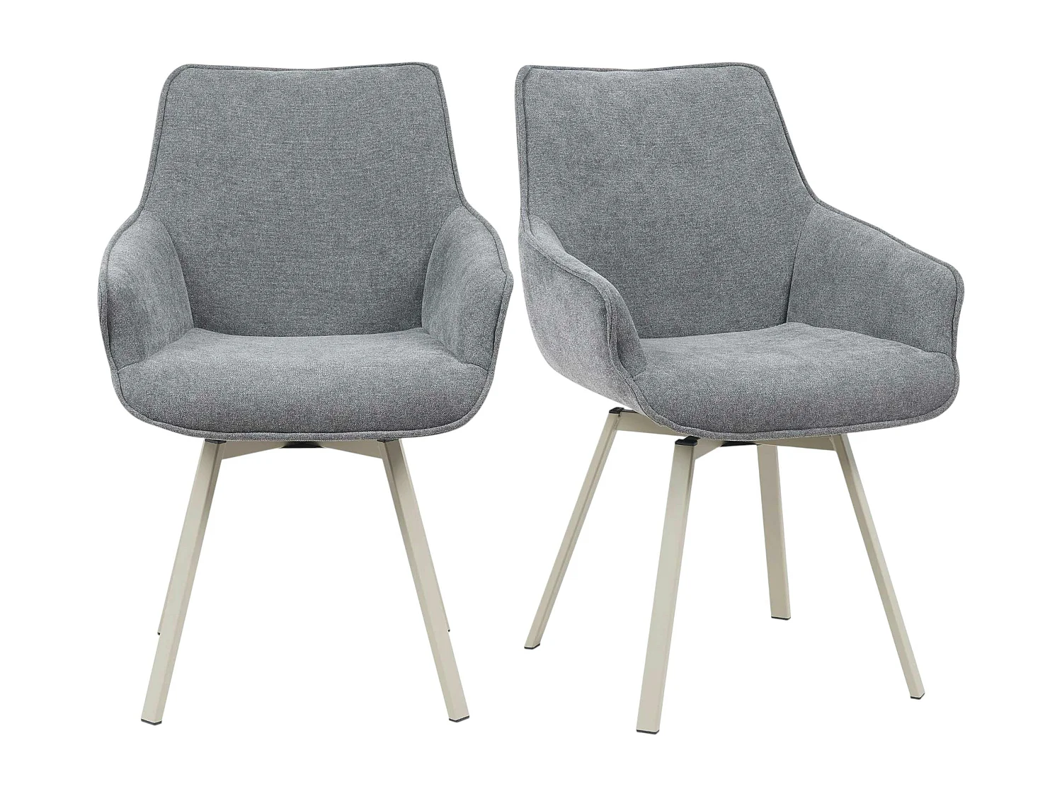 Chaise pivotante anthracite à accoudoirs (lot de 2) CORTINA