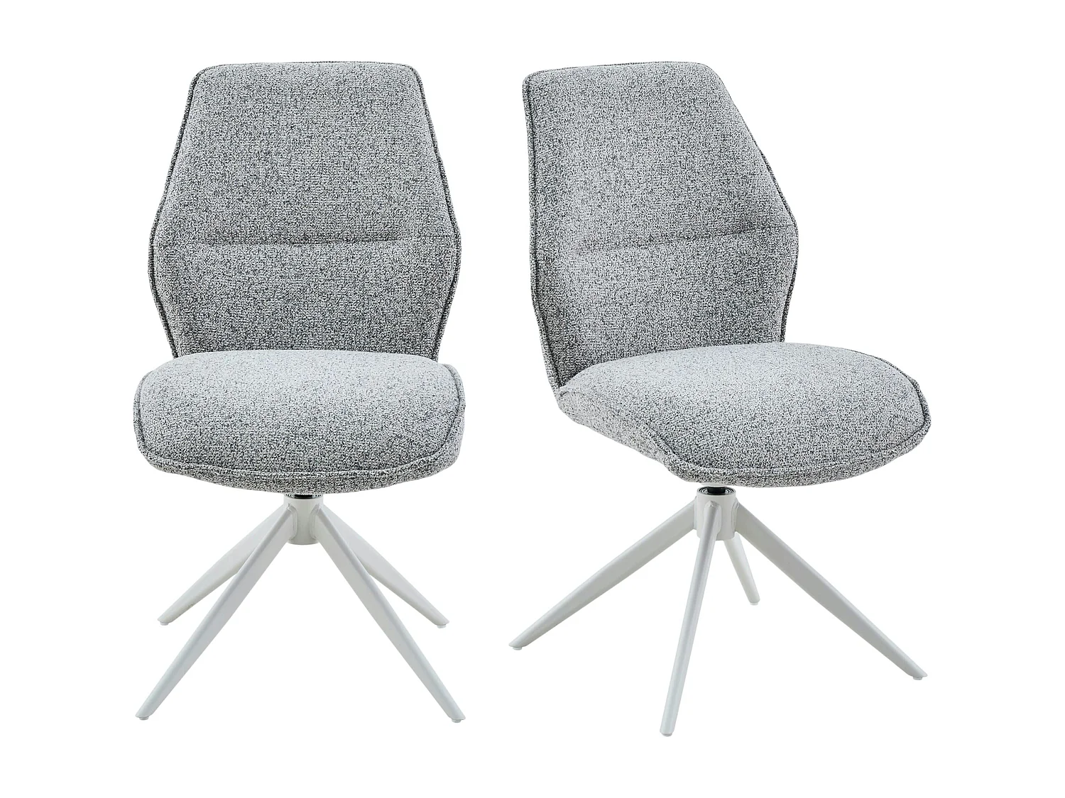 Chaise gris chiné pivotante (lot de 2) CORTINA