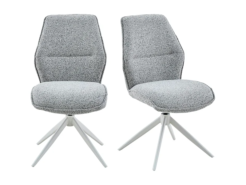 Chaise gris chiné pivotante (lot de 2) CORTINA