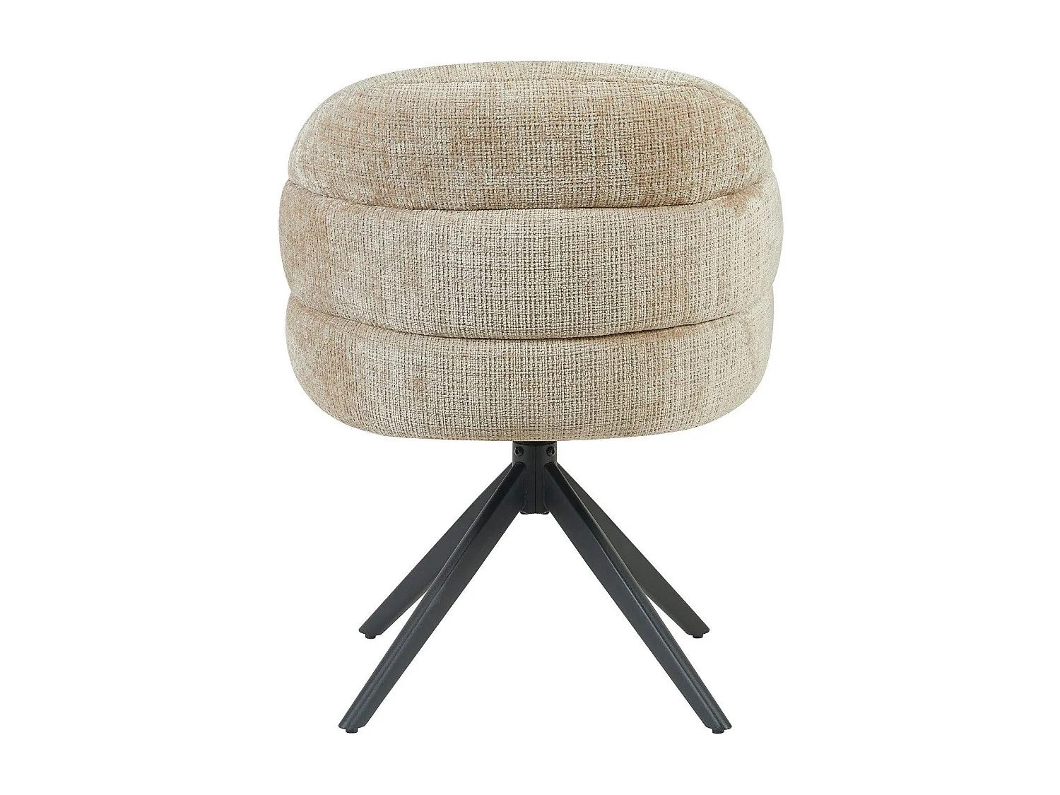 Chaise pivotante tissu beige chenille pied noir (x2) CORTINA