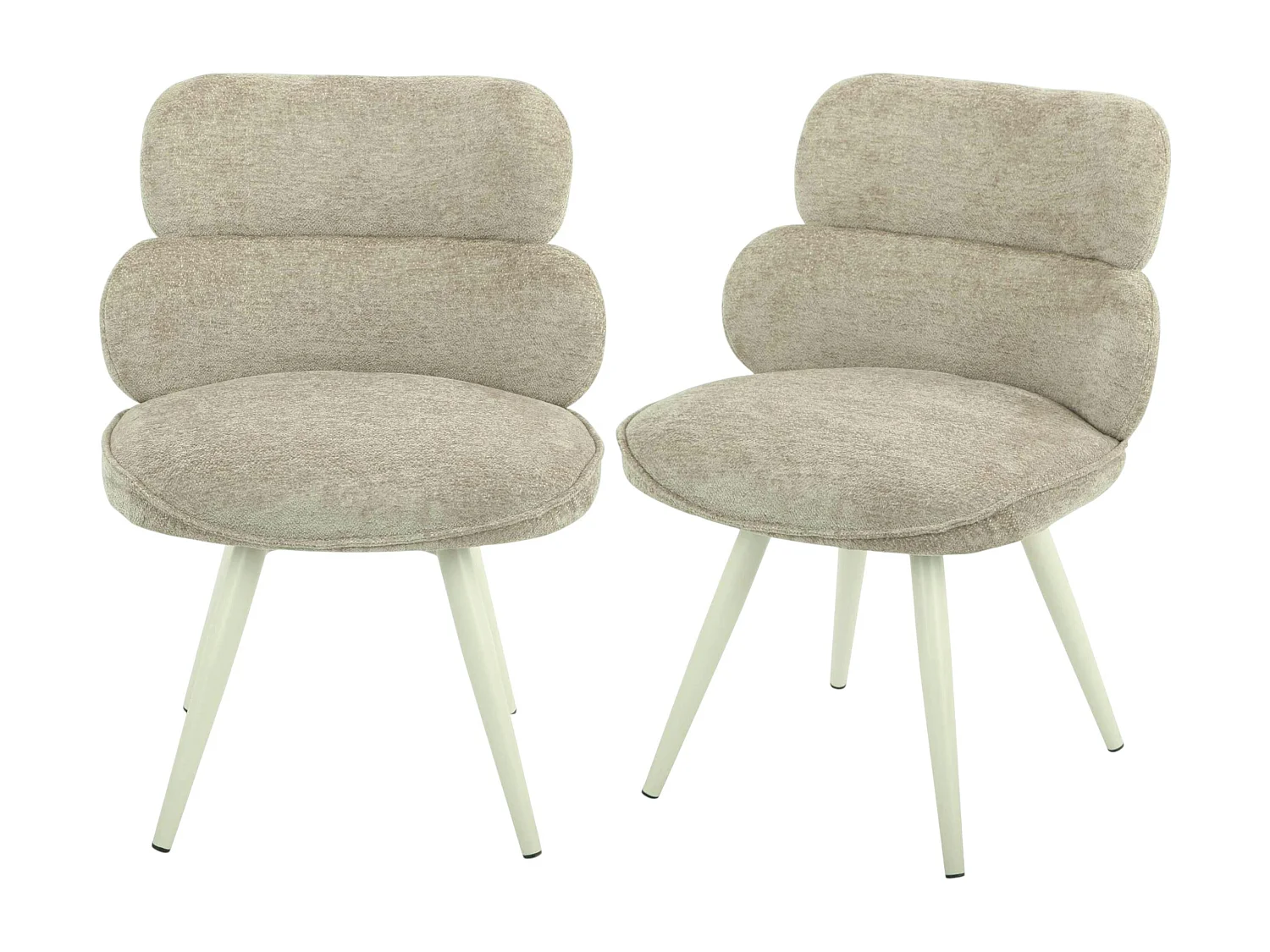 Chaise tissu taupe à dossier structuré (lot de 2) CORTINA