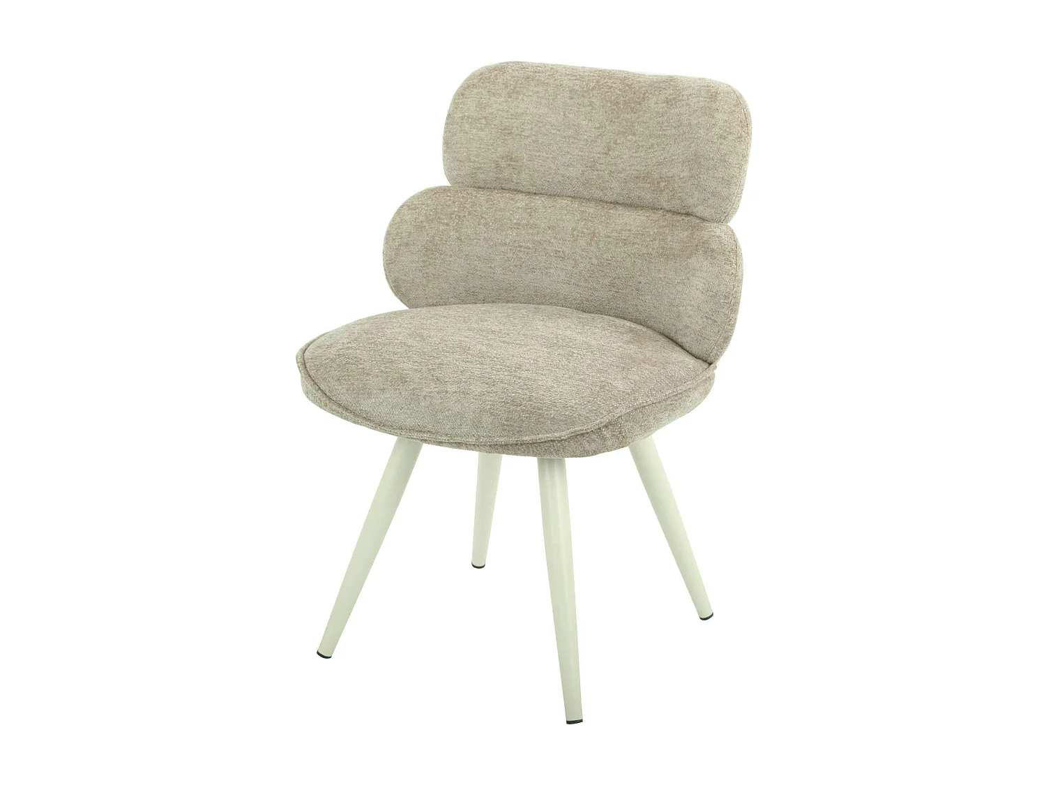 Chaise tissu taupe à dossier structuré (lot de 2) CORTINA