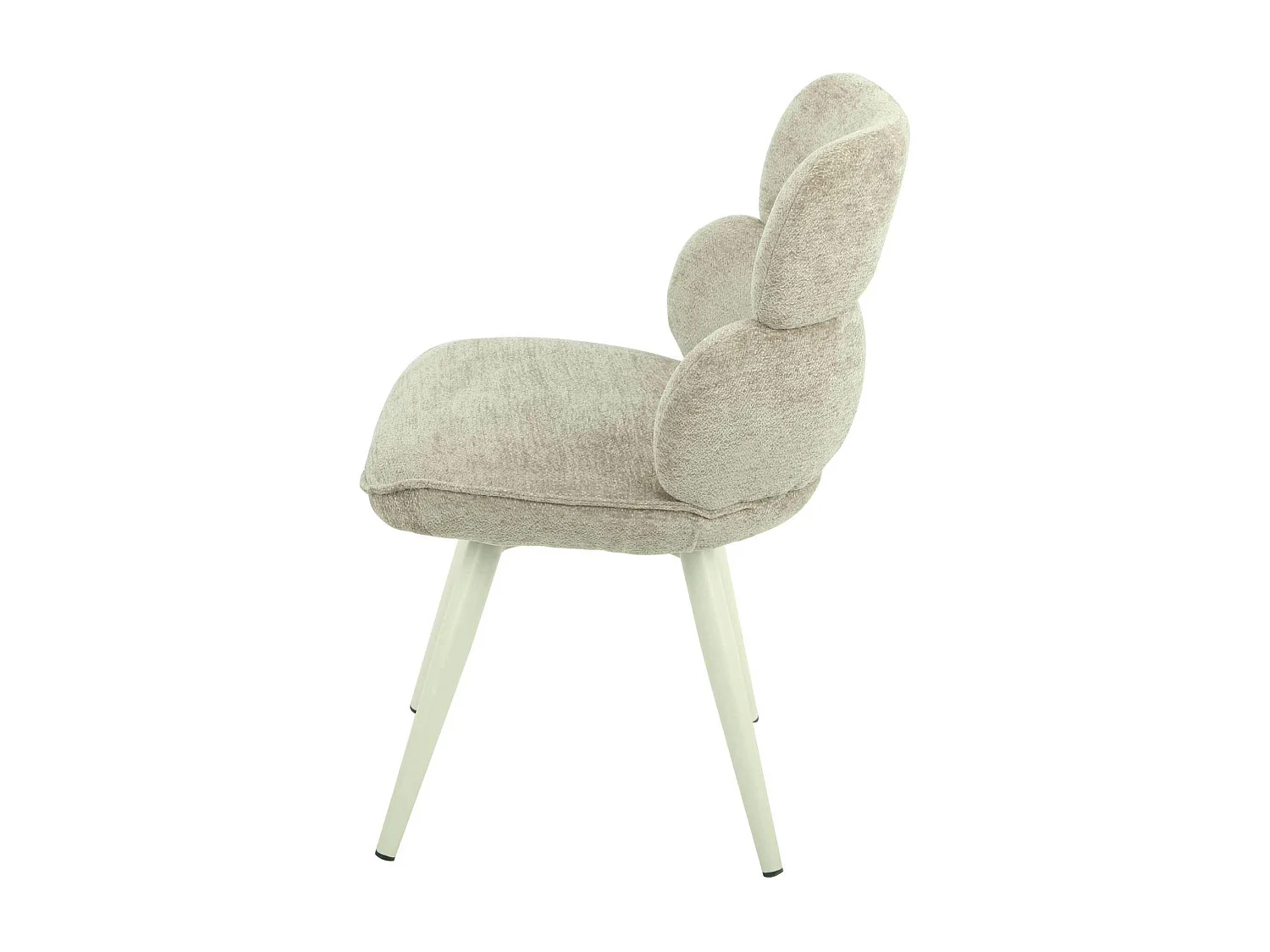 Chaise tissu taupe à dossier structuré (lot de 2) CORTINA