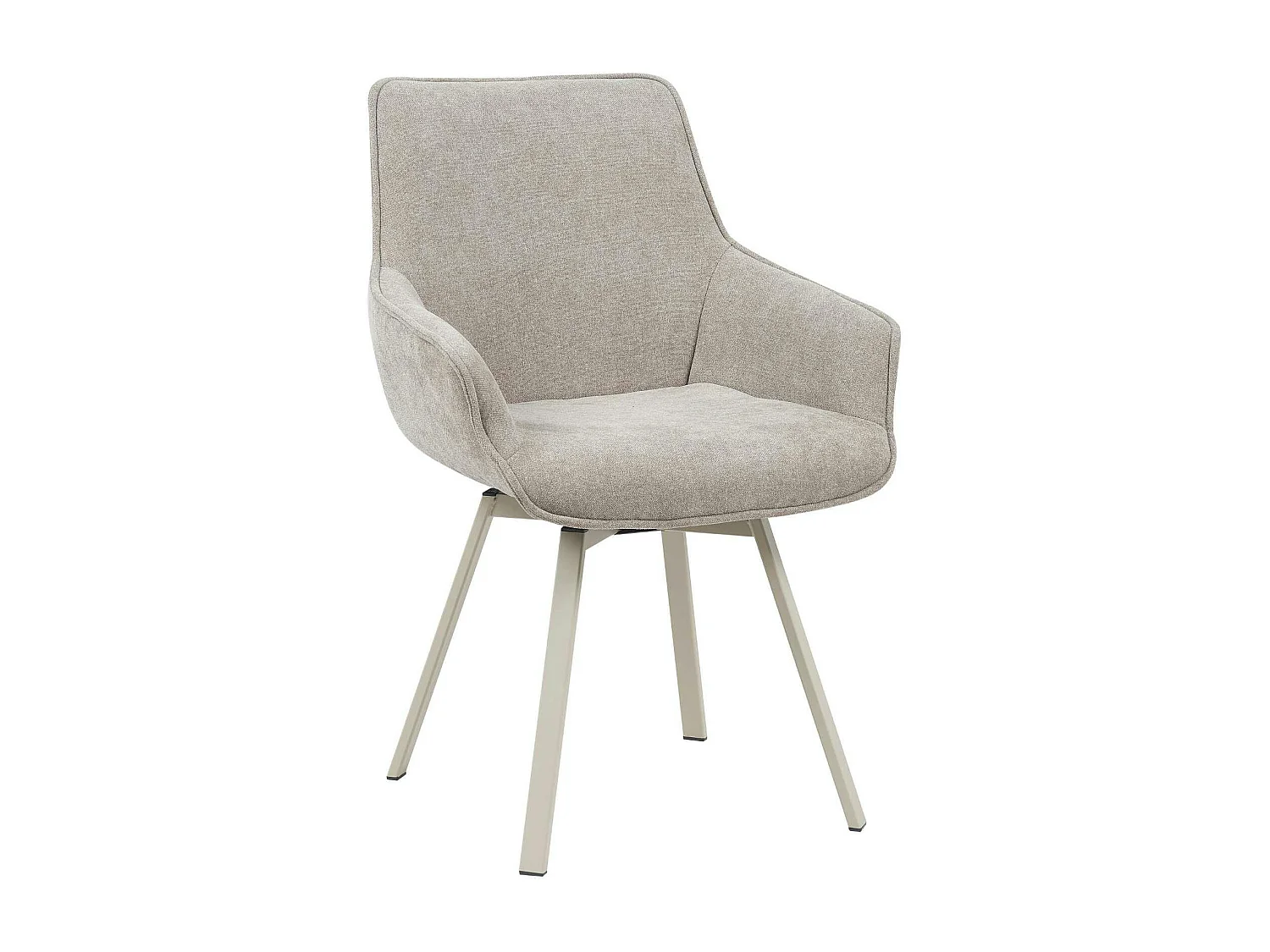 Chaise pivotante taupe à accoudoirs (lot de 2) CORTINA