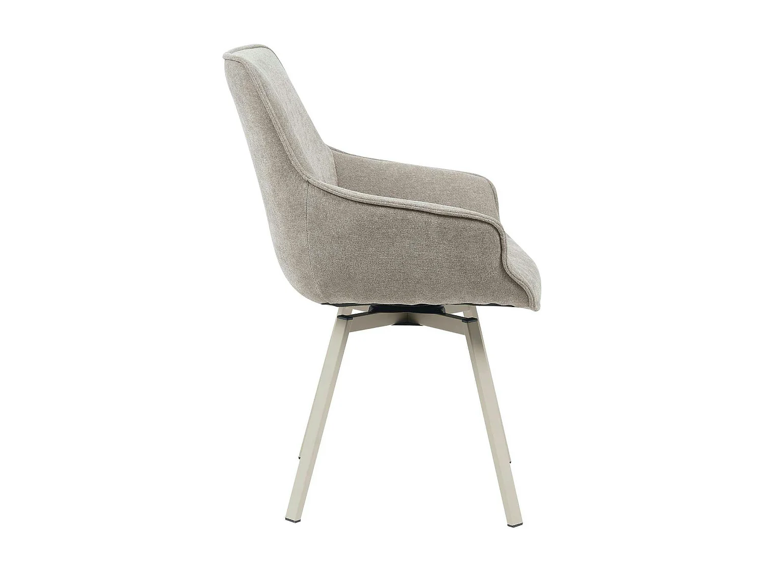 Chaise pivotante taupe à accoudoirs (lot de 2) CORTINA