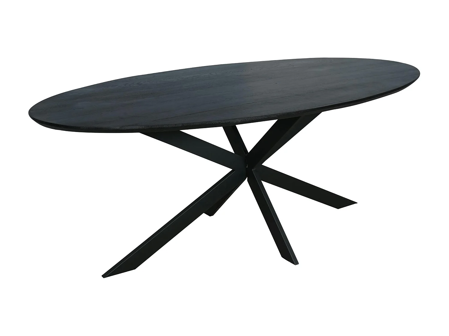 Table à manger noire ovale bois de chêne 280 cm LEXTON