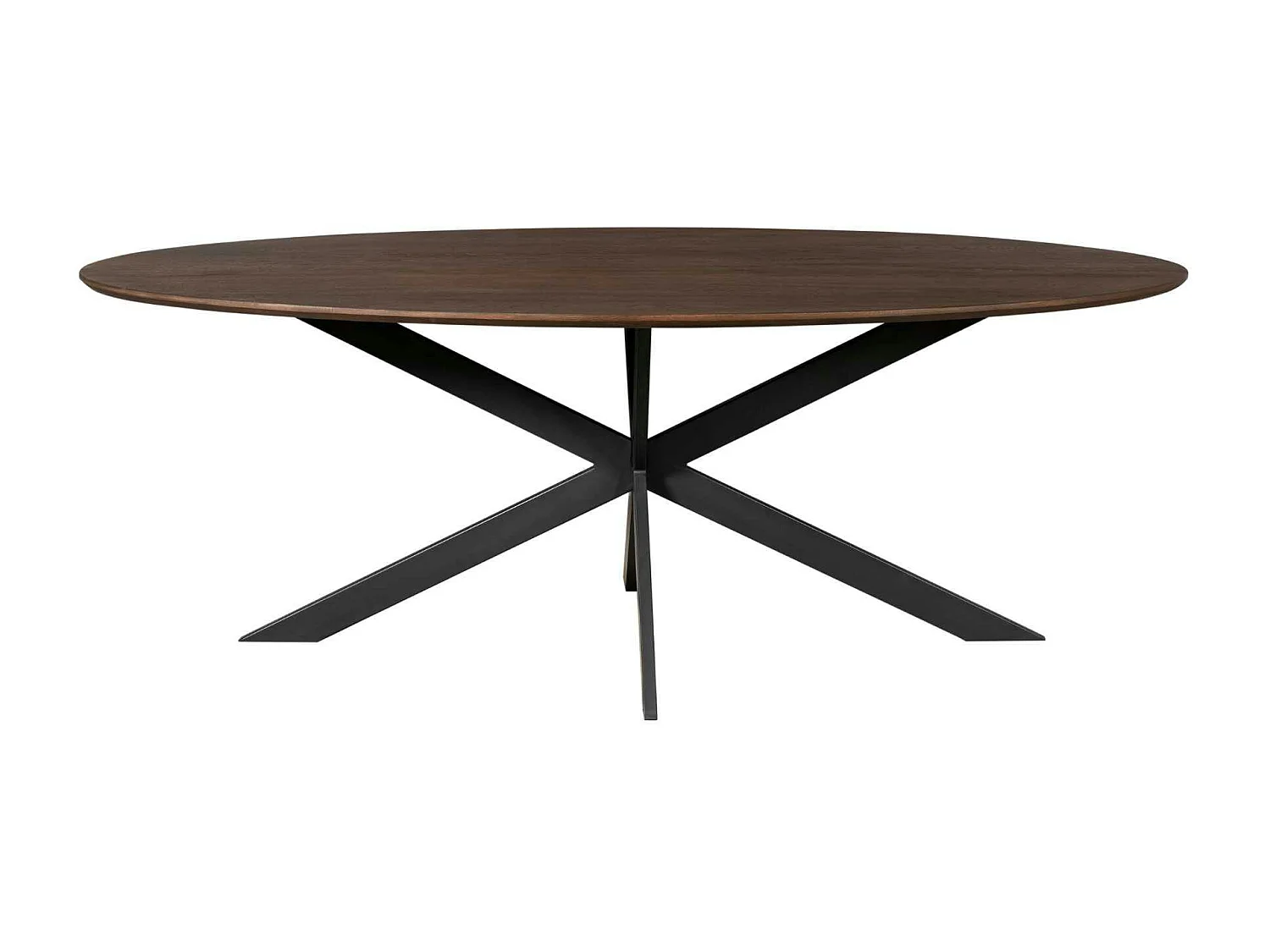 Table à manger ovale bois foncé 180 cm LEXTON