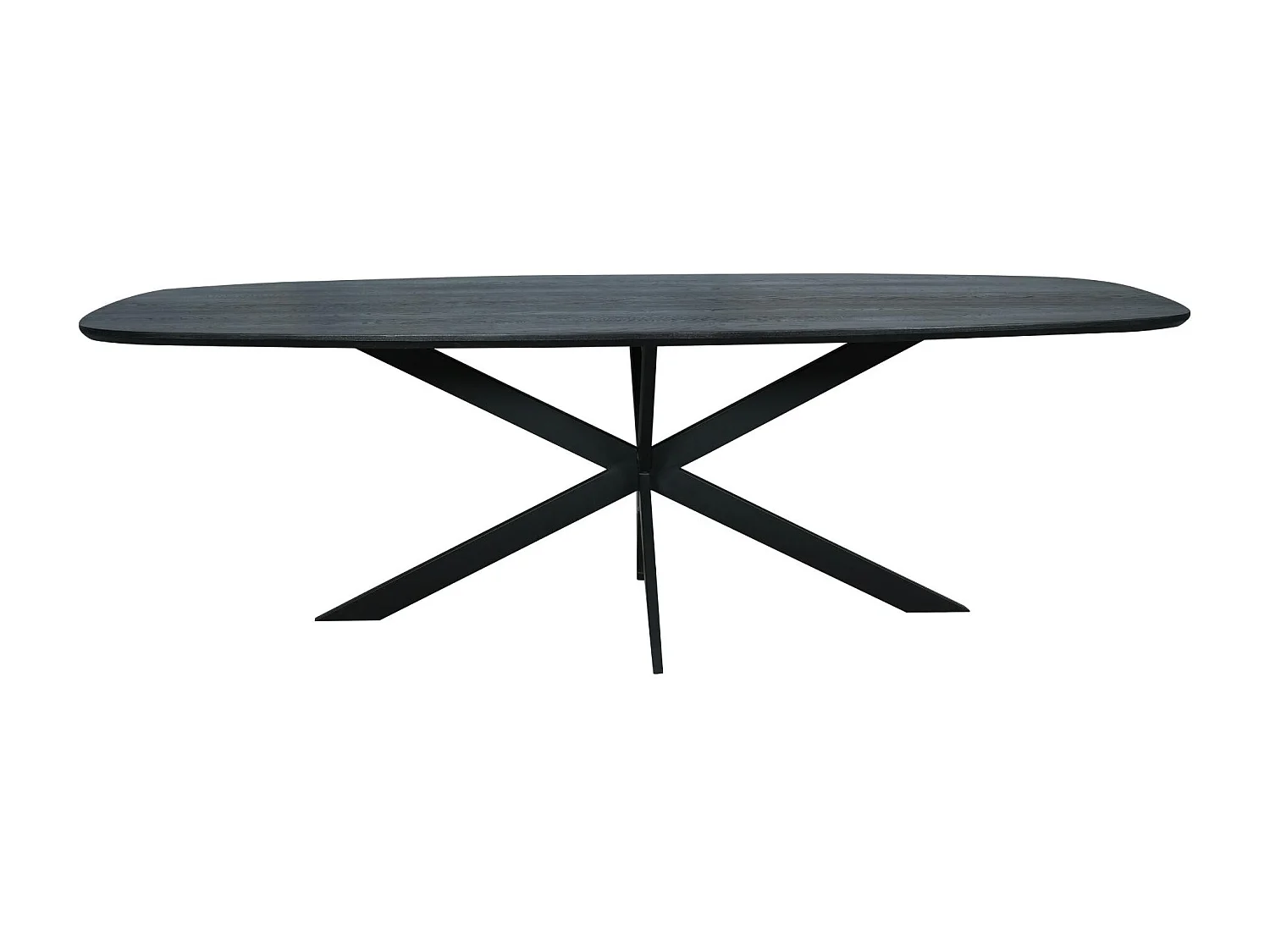 Table bois noir bords arrondis 240 cm LEXTON