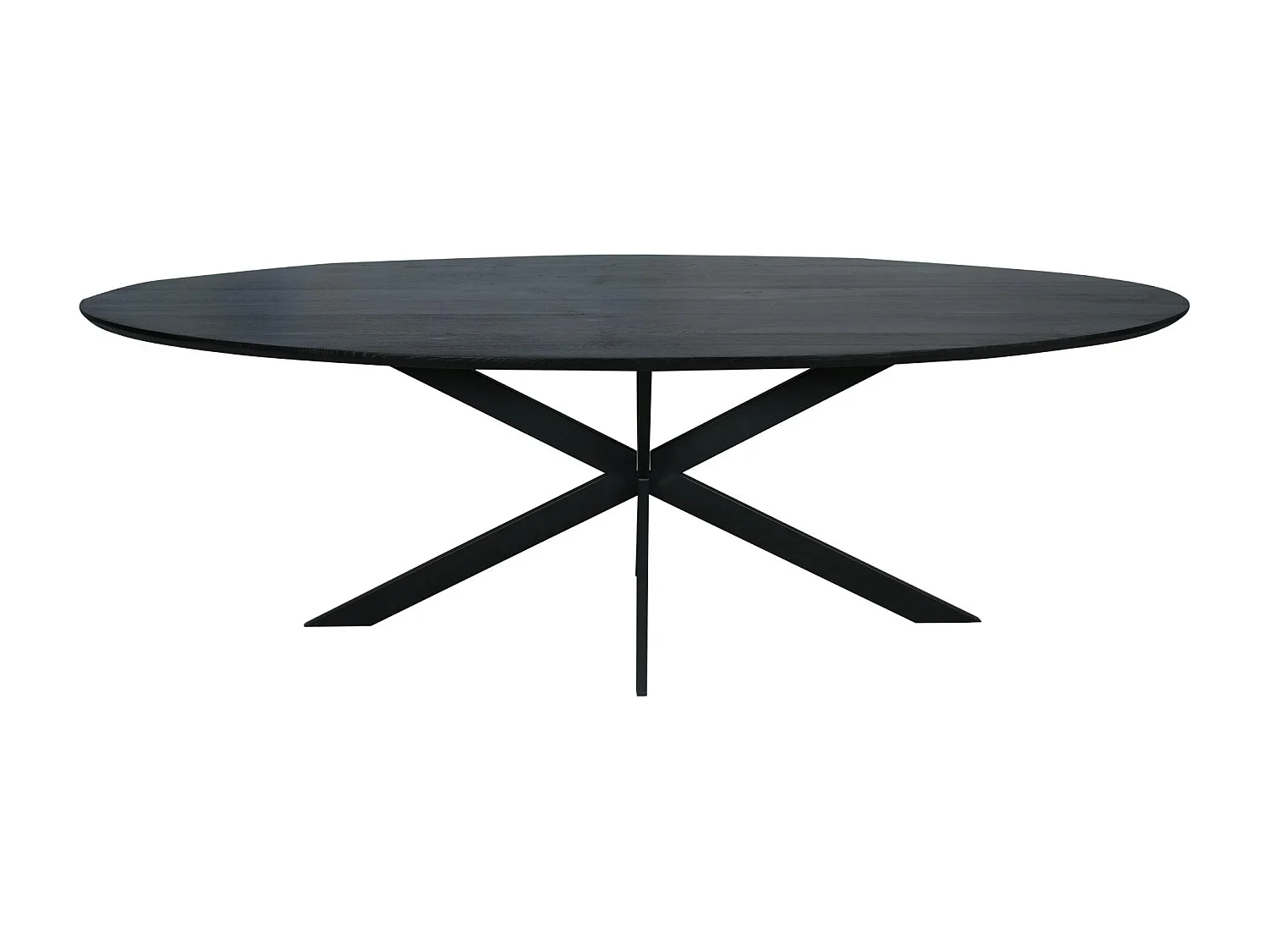 Table à manger noire ovale bois de chêne 180 cm LEXTON