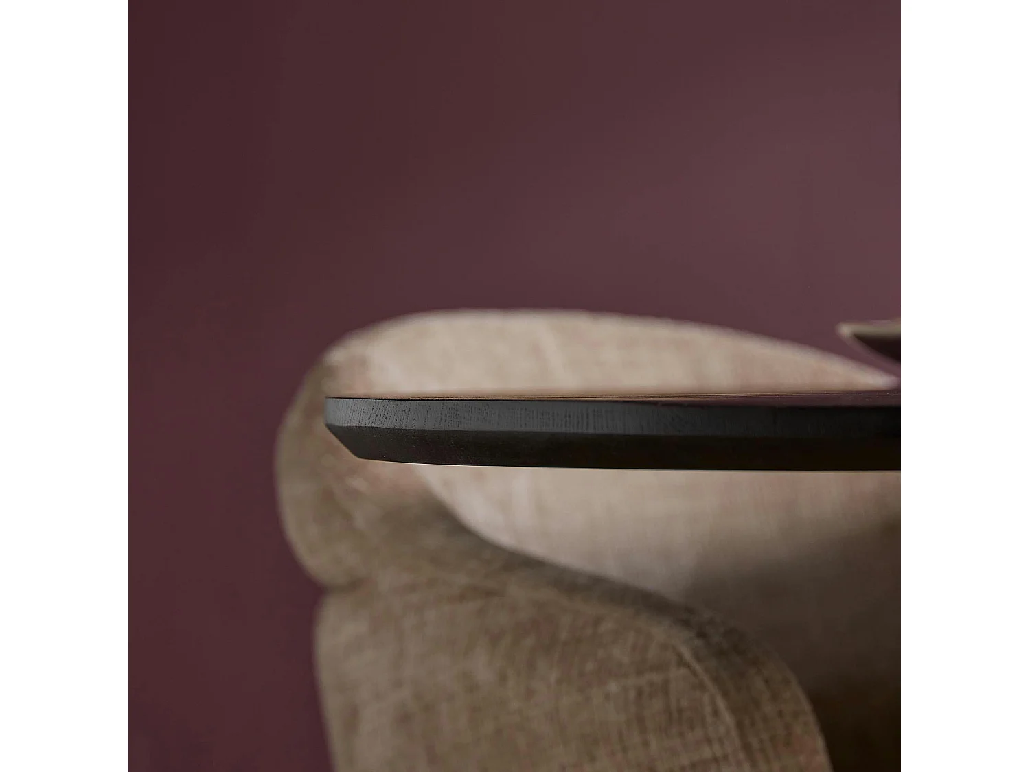 Table bois noir bords arrondis 180 cm LEXTON