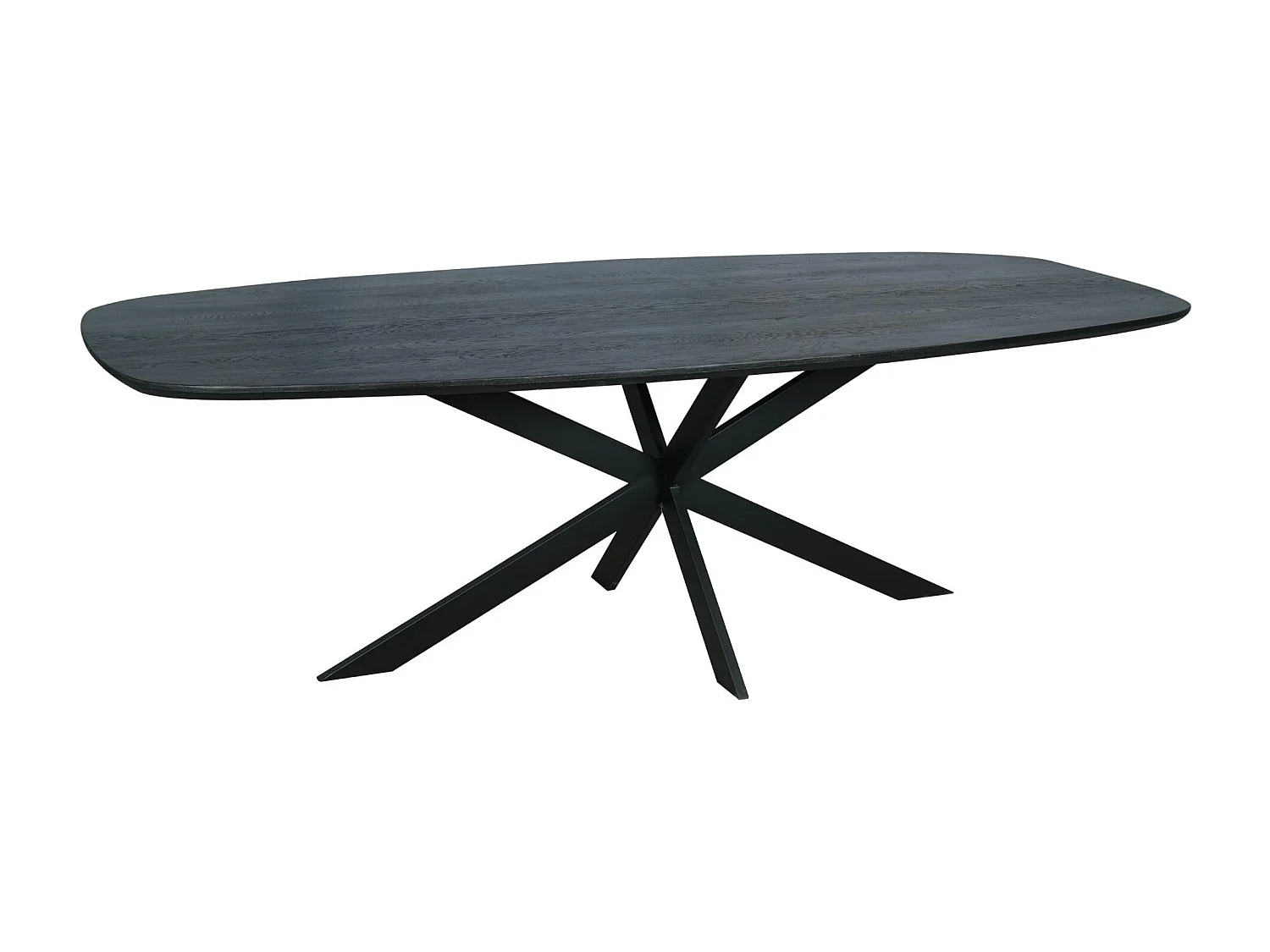 Table bois noir bords arrondis 180 cm LEXTON