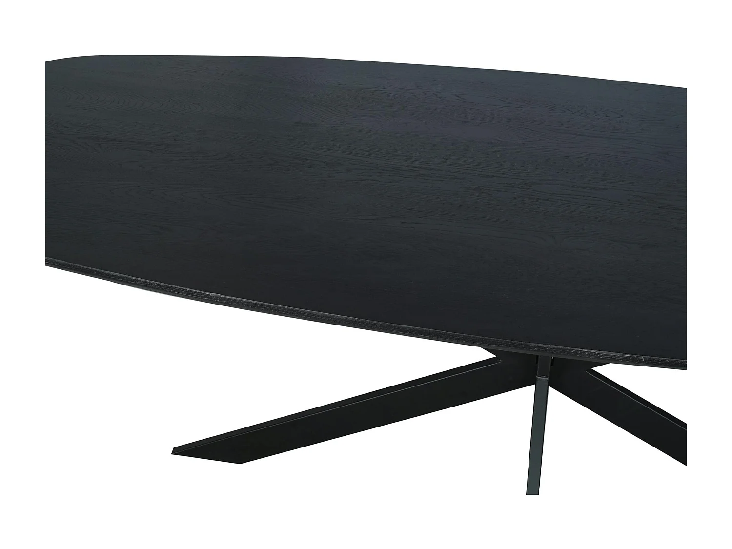 Table bois noir bords arrondis 180 cm LEXTON