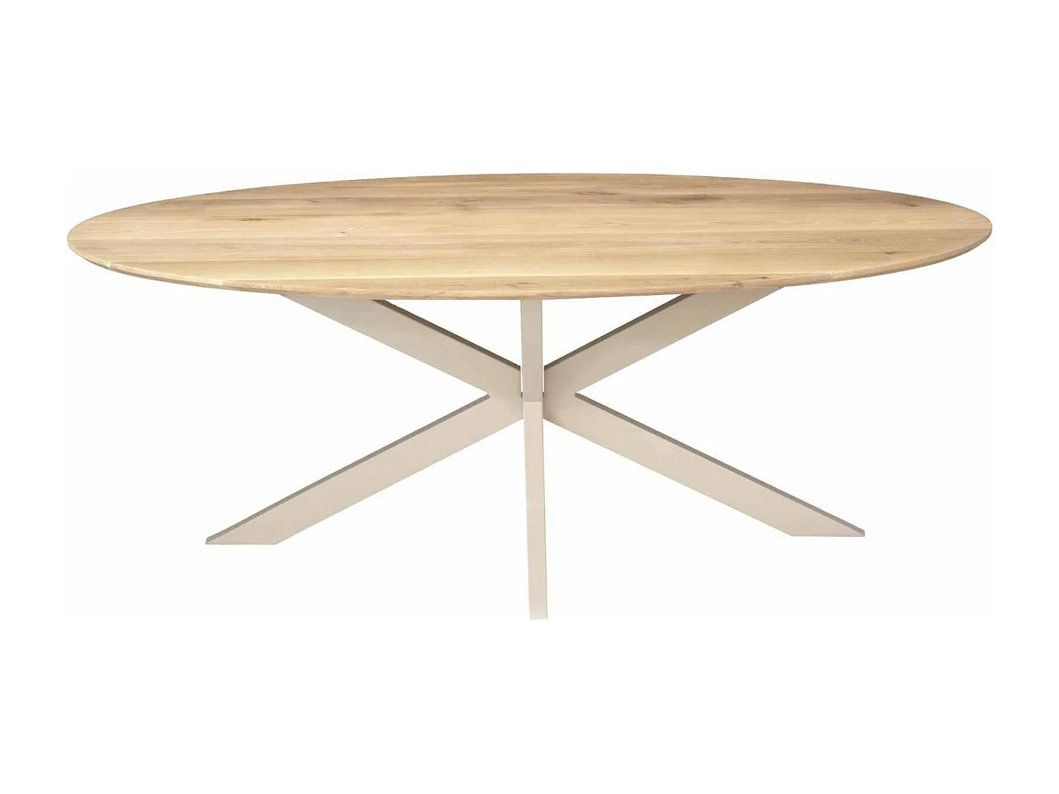 Table ovale en bois pied blanc 280 cm LEXTON