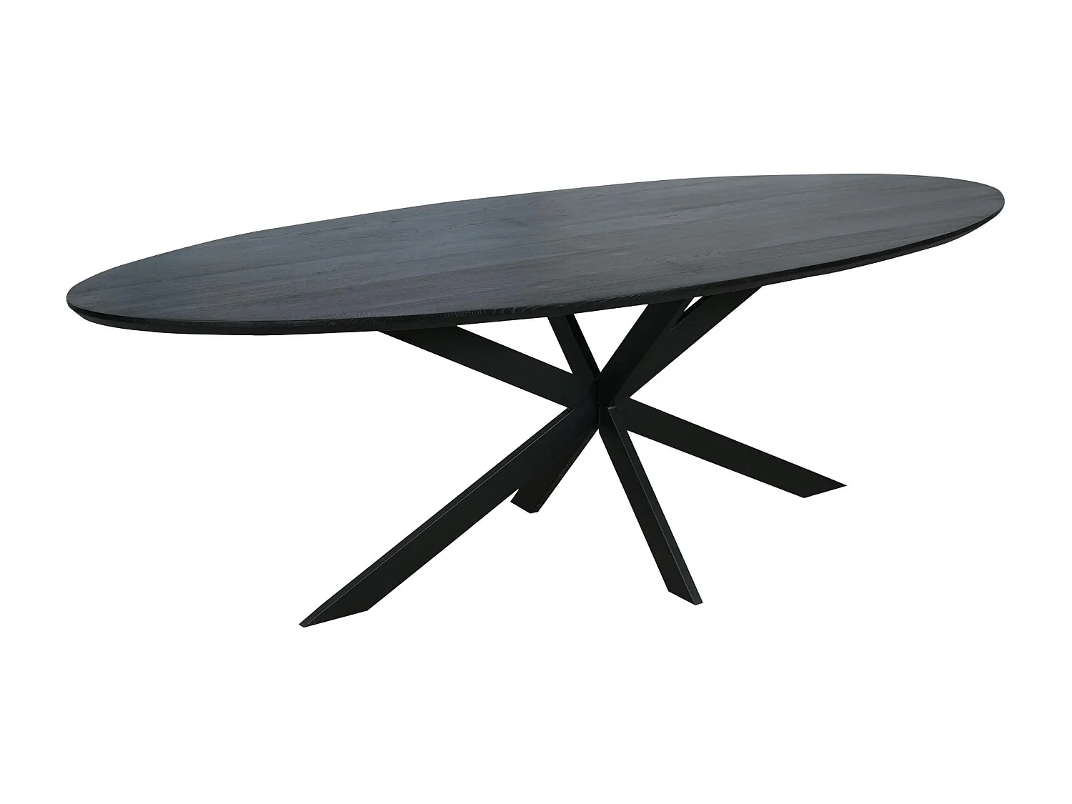 Table ovale noire bois de chêne 240 cm LEXTON