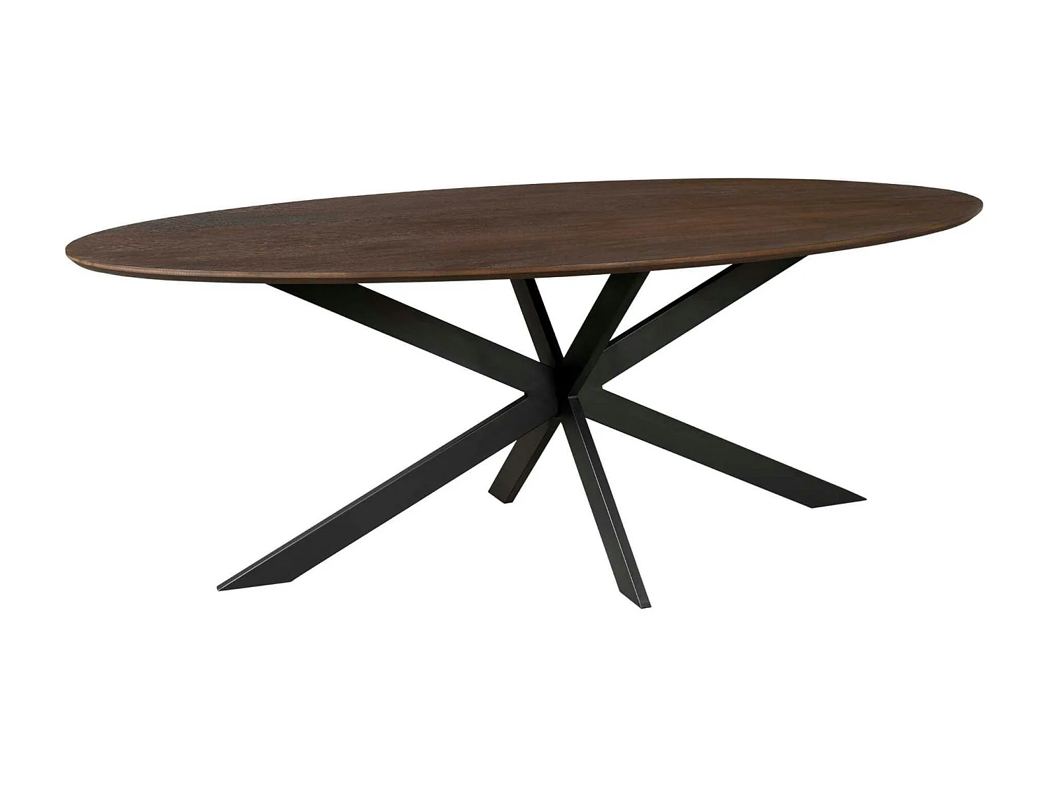Table à manger ovale bois foncé 280 cm LEXTON
