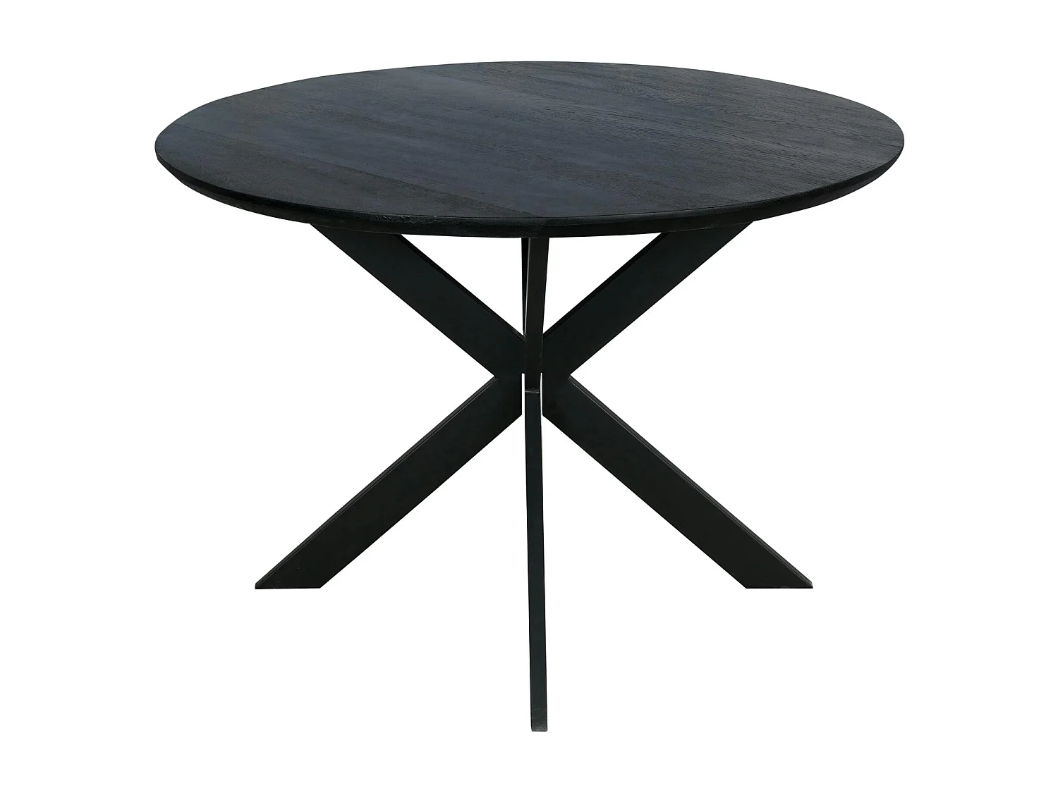 Table ronde noire en bois Ø110 cm LEXTON