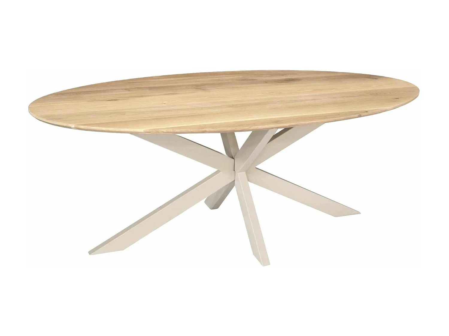 Table ovale en bois pied blanc 180 cm LEXTON