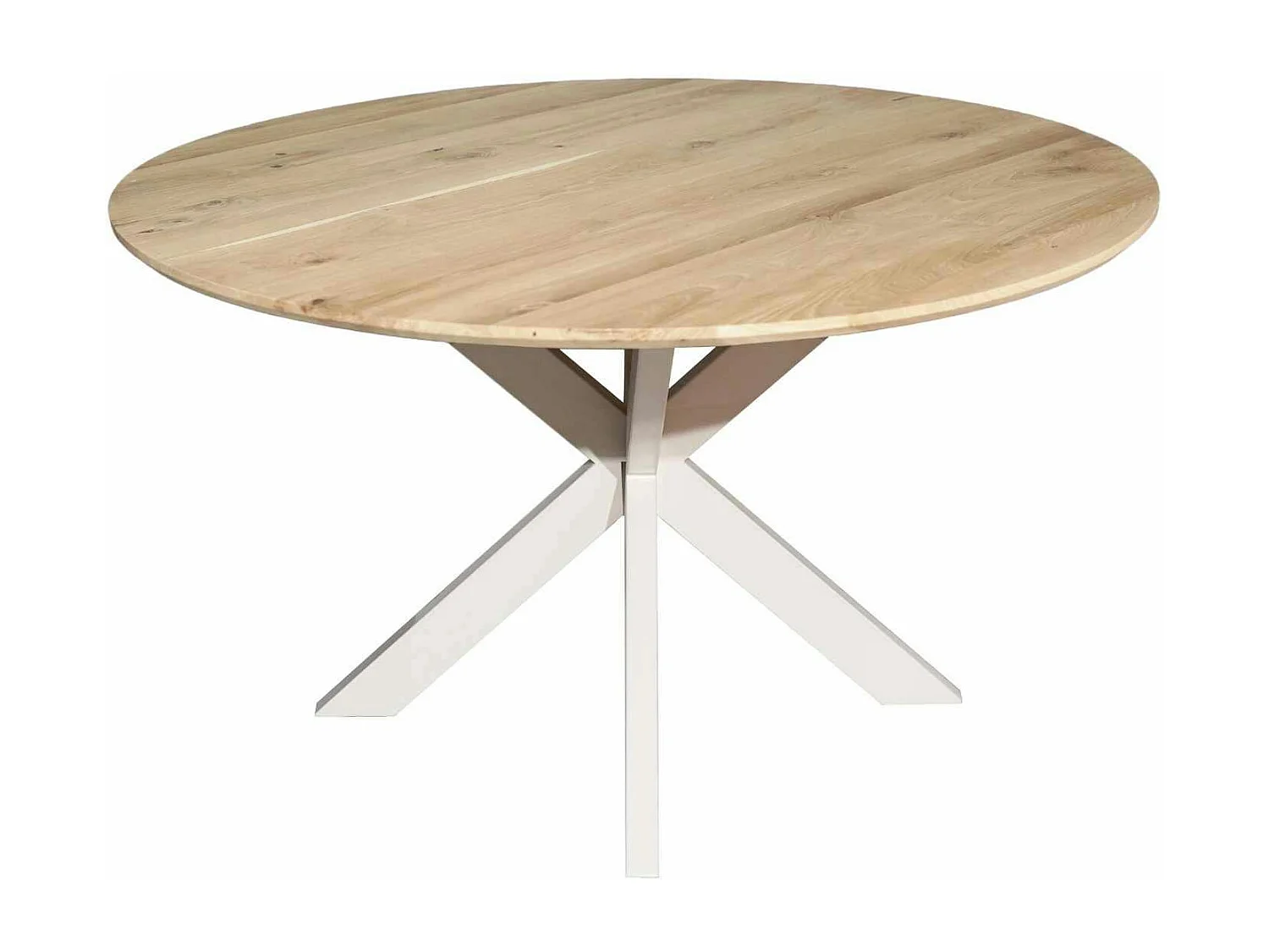 Table ronde en bois pied blanc Ø150 cm LEXTON