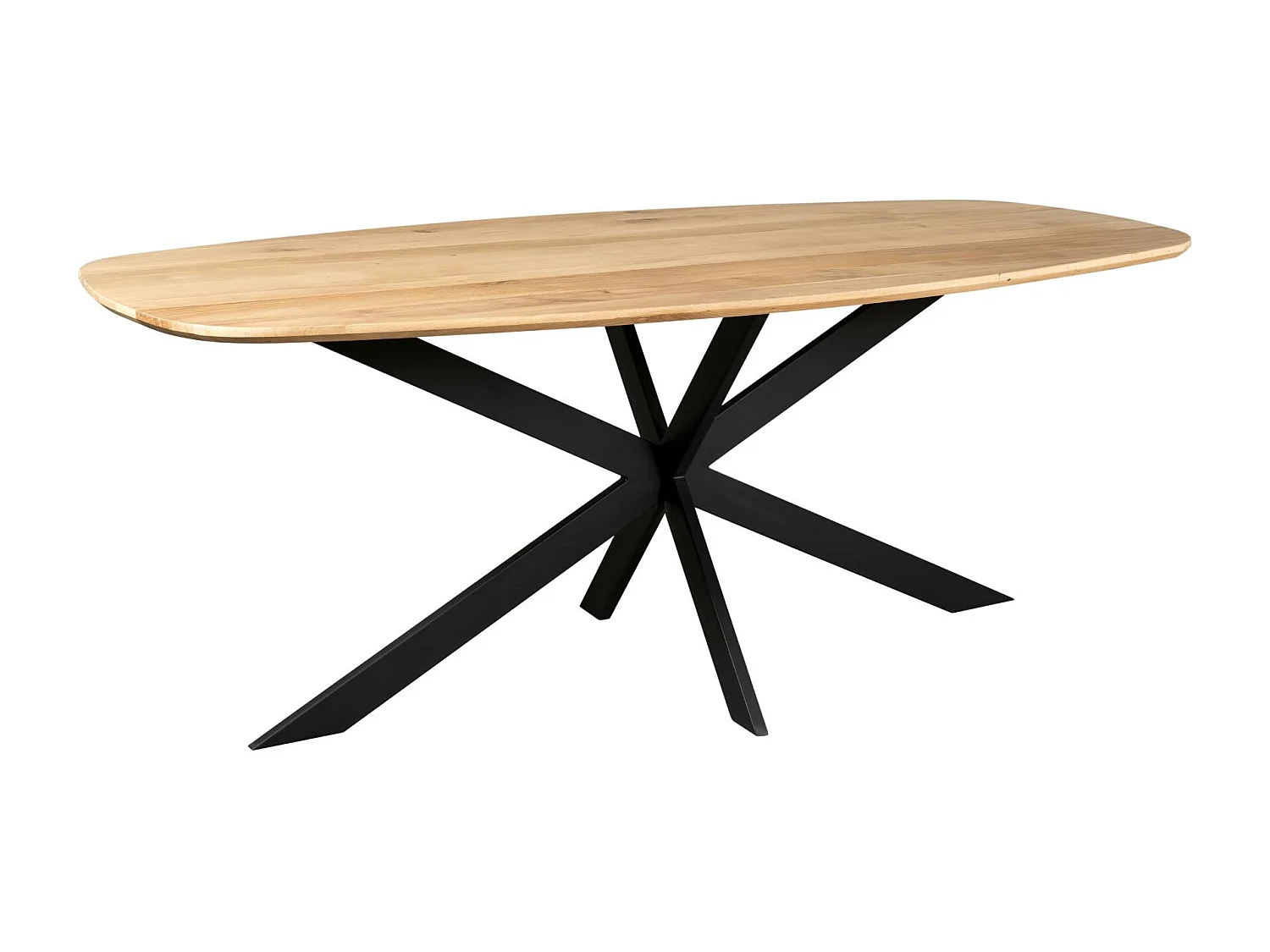 Table bois de chêne bords arrondis 200 cm LEXTON