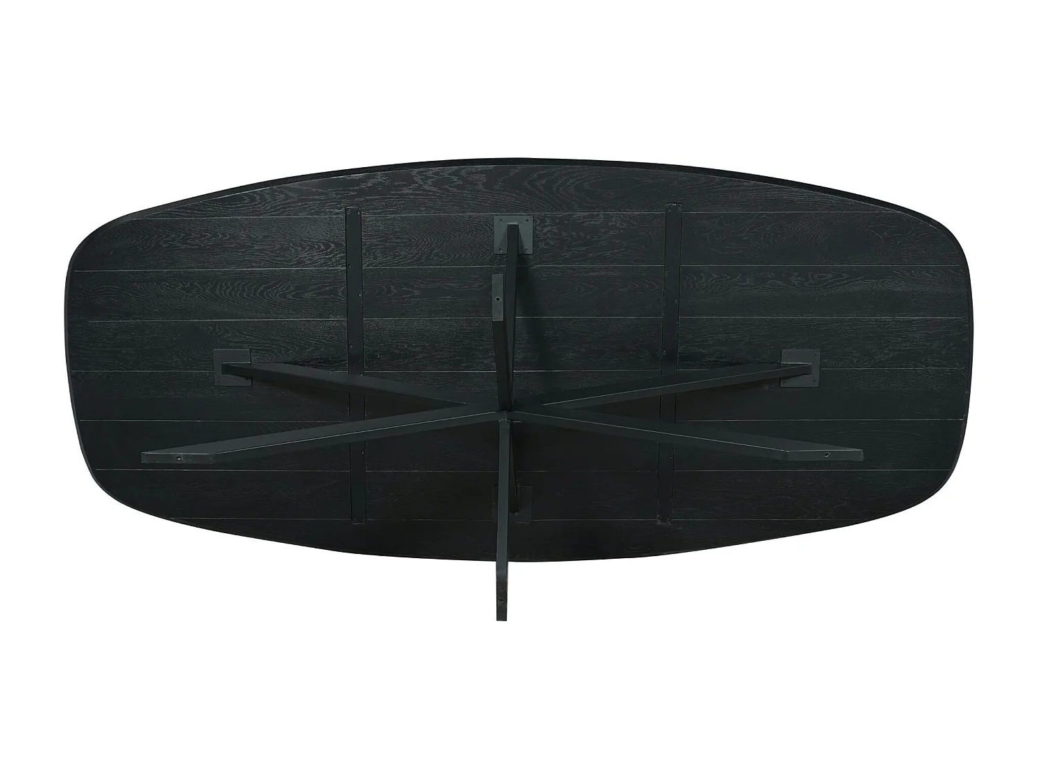 Table bois noir bords arrondis 200 cm LEXTON