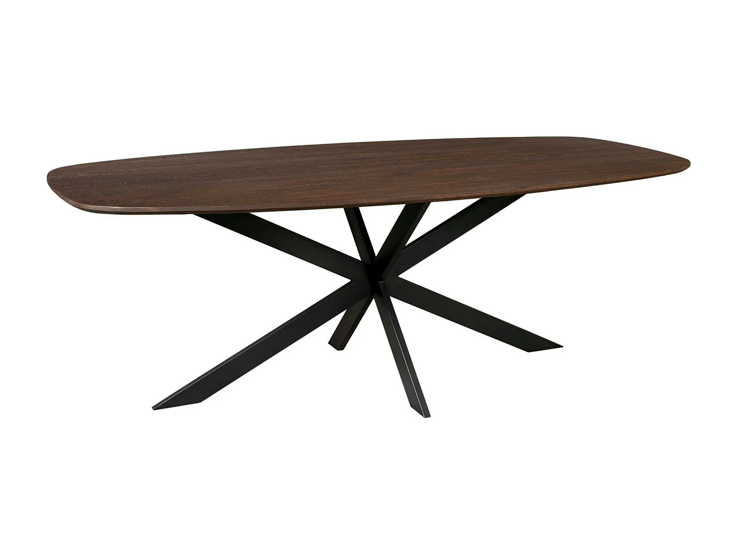 Table bords arrondis bois foncé 240 cm LEXTON