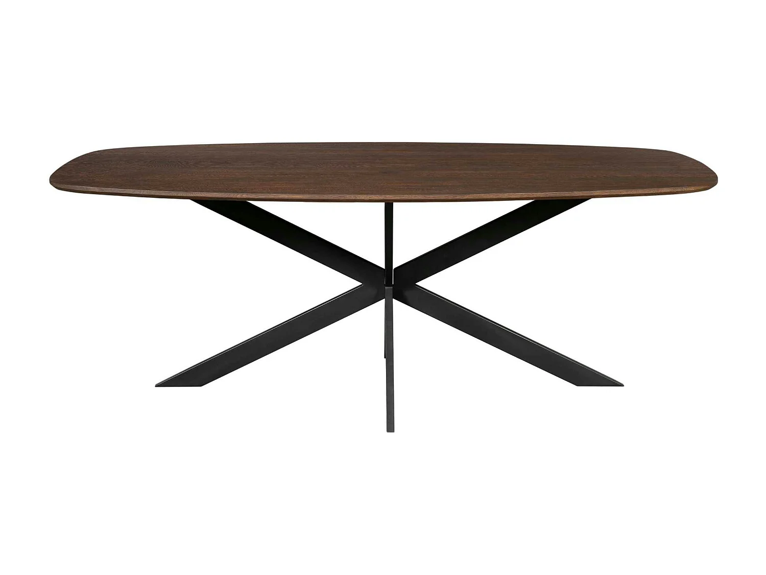 Table bords arrondis bois foncé 240 cm LEXTON